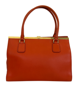 Tote, Piel, Naranja, 3*